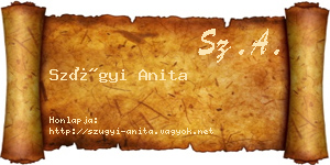 Szügyi Anita névjegykártya